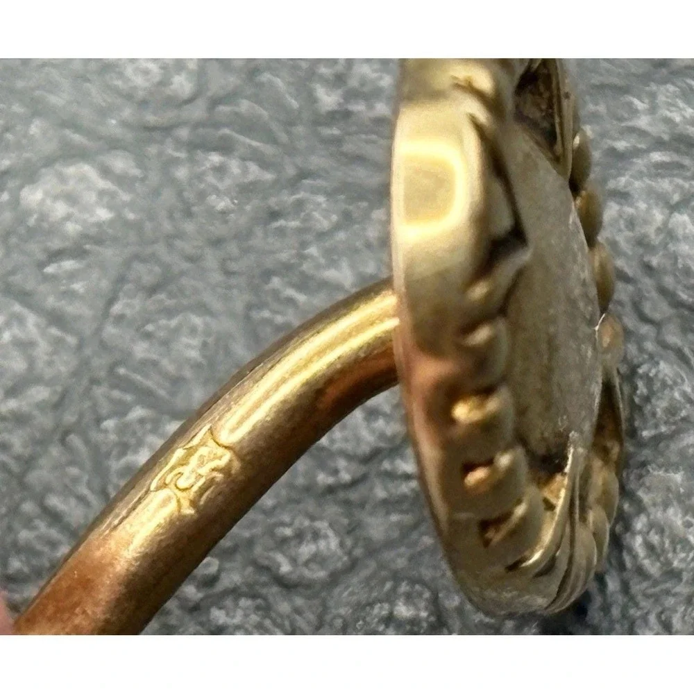 Vintage 14K Solid Yellow Gold Cufflinks Antique Geometric Details READ